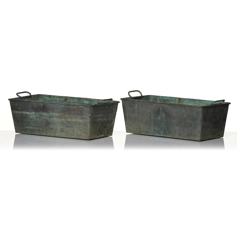Swedish Grace, a pair of bronze planters, 1920s-1930s.