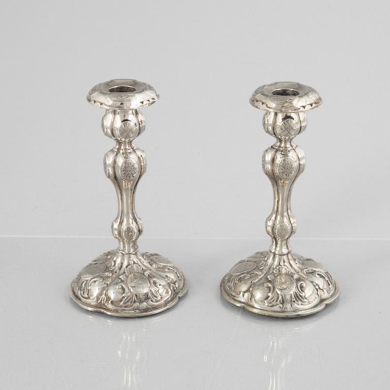 A Pair of Swedish Silver Candlesticks, mark of Markström & Co, Uppsala 1876.