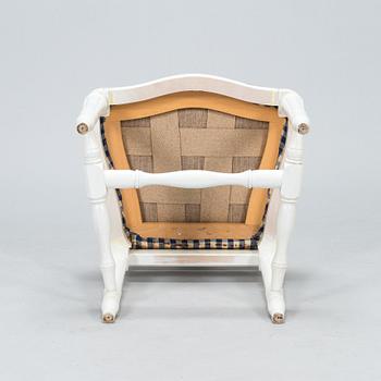 An IKEA Gustavian style drop leaf table and chair, 1990's.