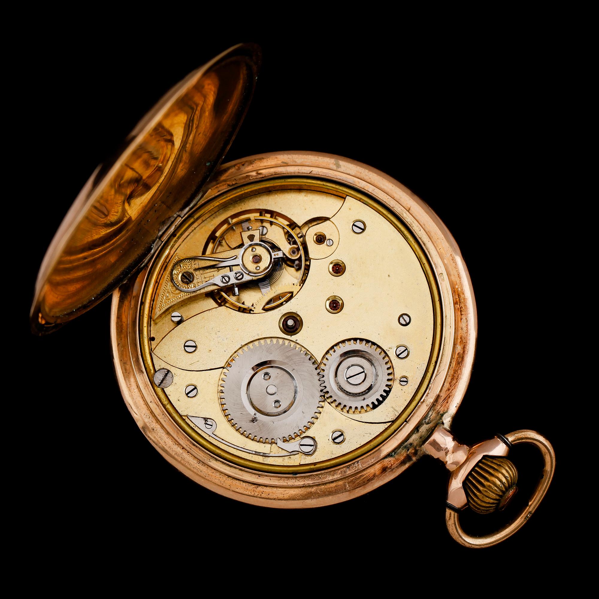 FICKUR, 14K guld, savonett, 1900-talets första hälft.