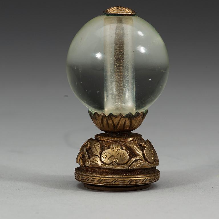 A set of fourteen Mandarin hat buttons, late Qing dynasty (1644-1912).