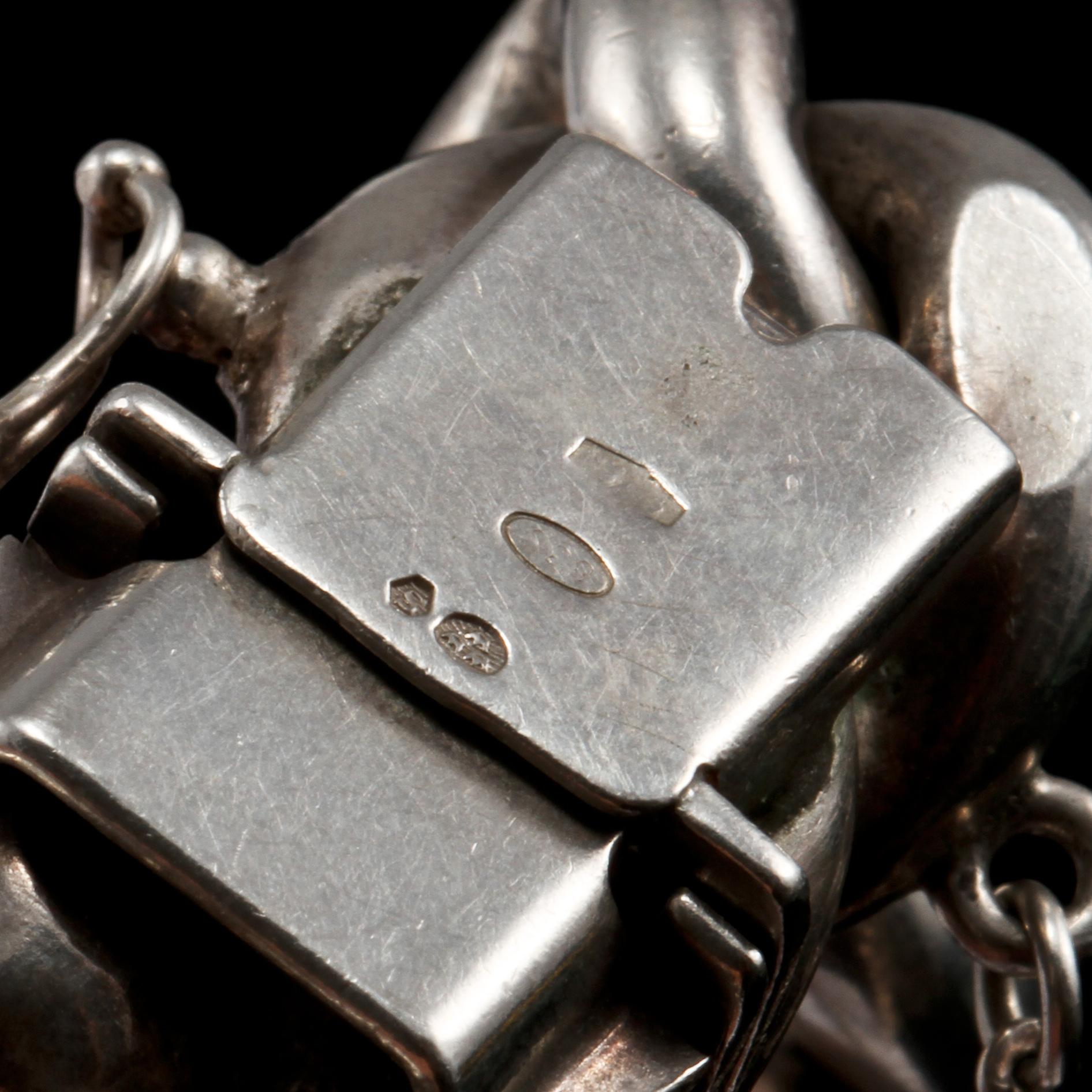 ARMLÄNK, silver, importstämplad, 1900-talets tredje kvartal. Vikt 47 g.