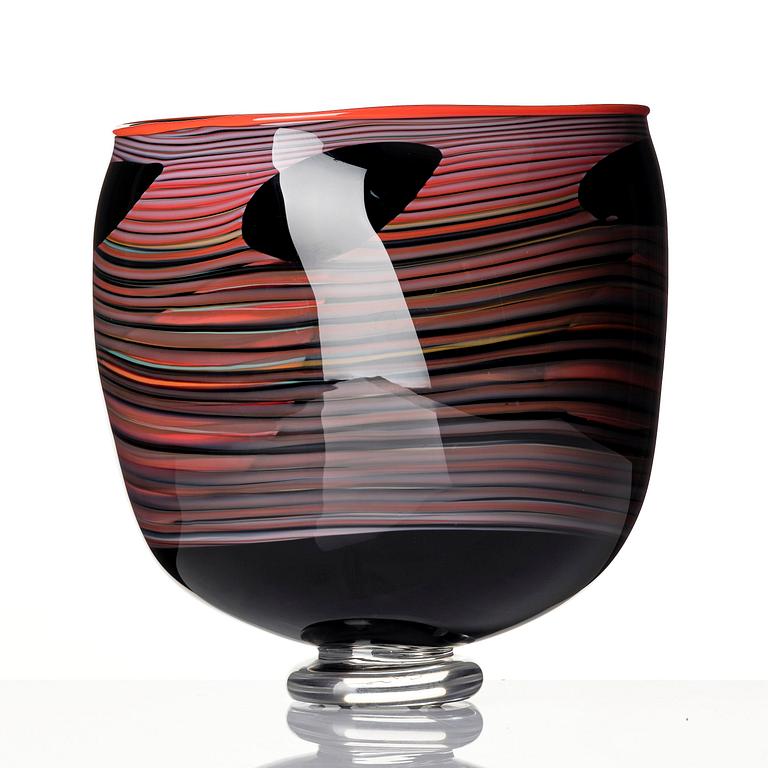 Gunnar Cyrén, a graal glass vase, Orrefors, Sweden, 1989.