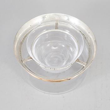 LES MUST DE CARTIER, a sterling silver and glass caviar bowl, Paris, France.