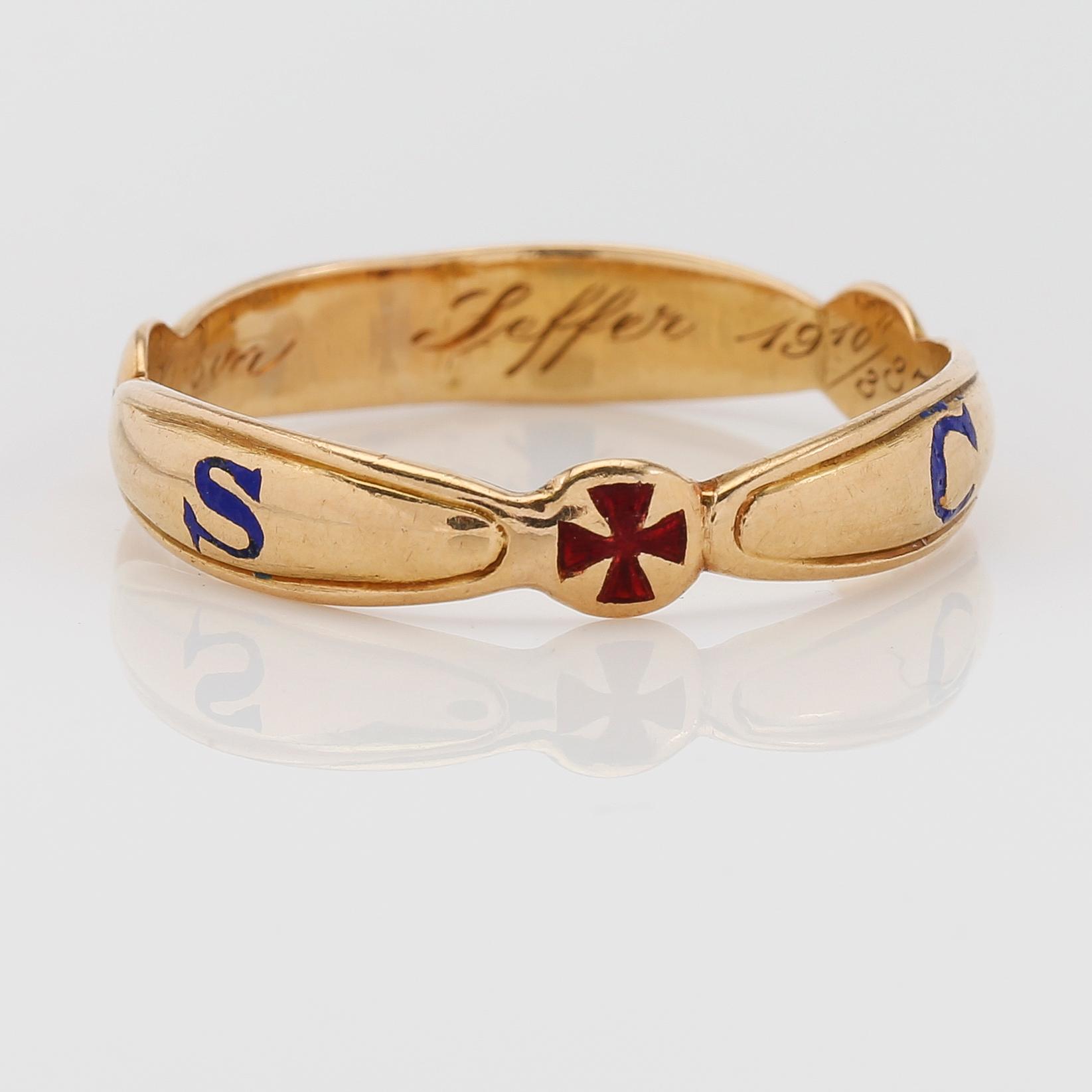 FRIMURARRING, 18K guld, Gustaf Dahlgren & Co, Malmö 1937. Vikt ca 7 gram.