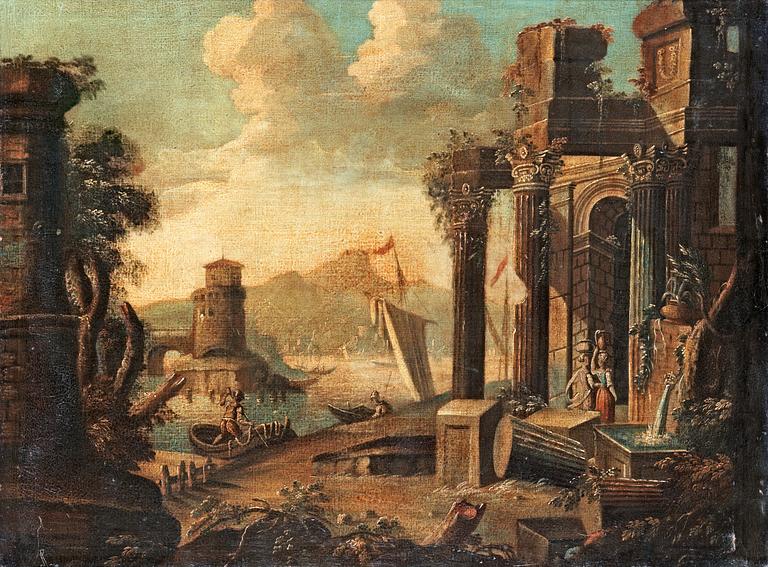Capriccio ruins by a port.