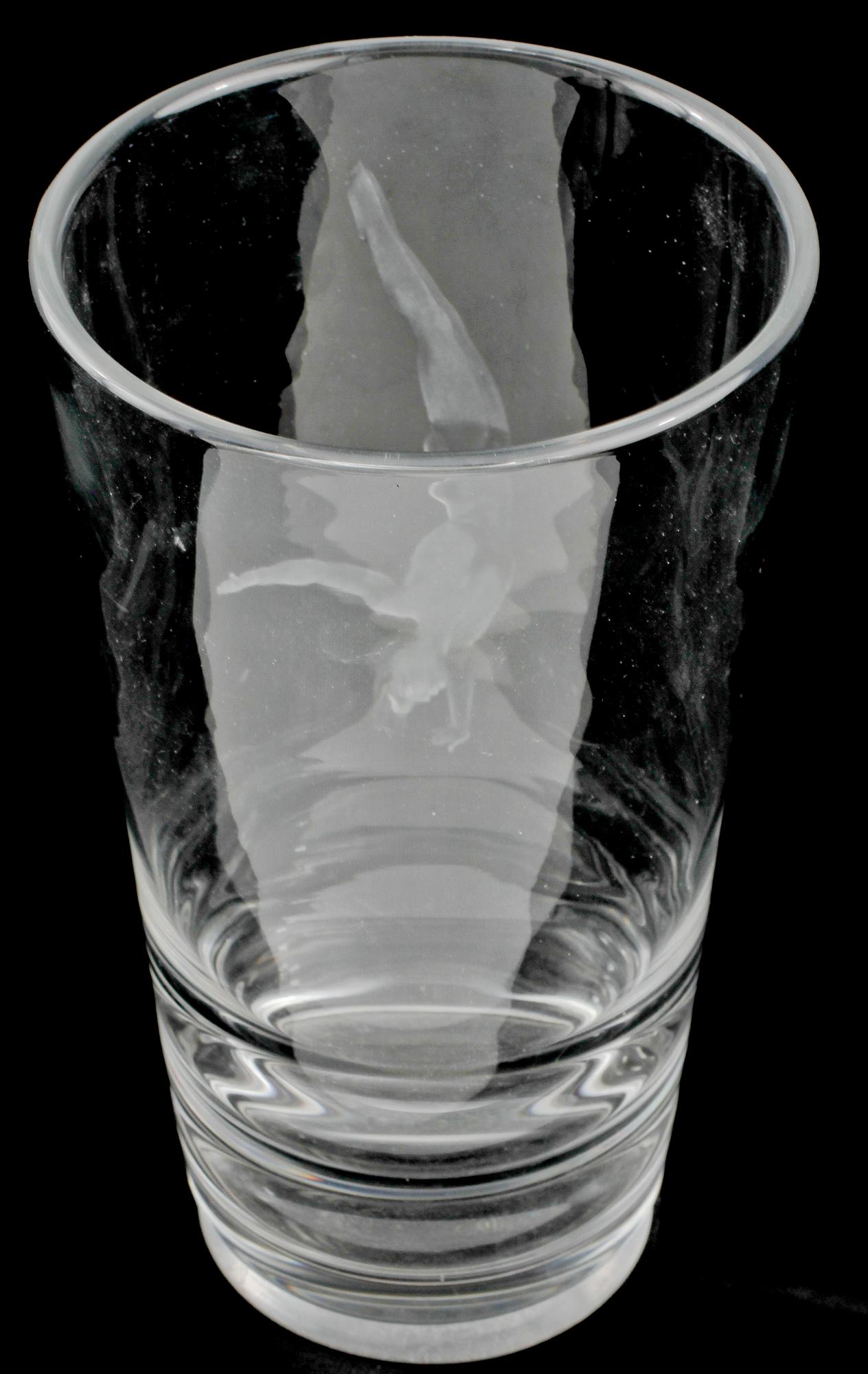 VAS, glas, Vicke Lindstrand, Orrefors, signerad och otydligt märkt, 1900-talets andra kvartal.