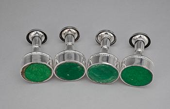 LJUSSTAKAR, 2 par, silver, Eric Löfman, MGAB, Uppsala 1960/70-tal.