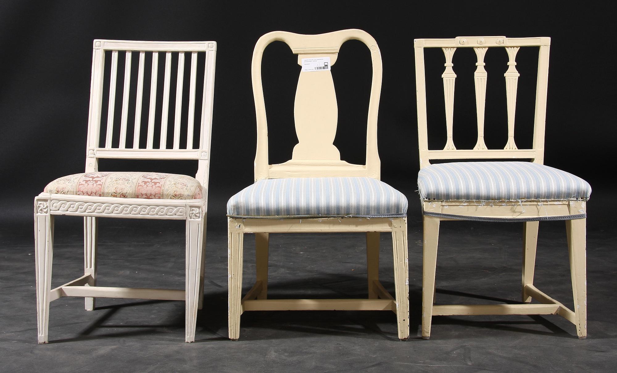 STOLAR, 3 st, gustavianska provinsarbeten, 1800-tal.