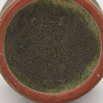 A ceramic vase signed O. L-T., for Kupittaan Savi.