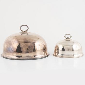 Stekhuvar, 2 st, pläter, England, omkring 1900.