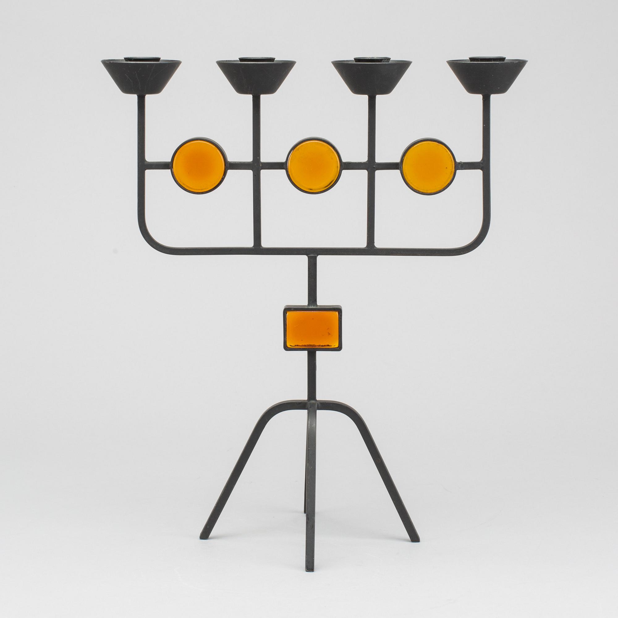 Iron candelabra by Gunnar Ander, Ystad metall.