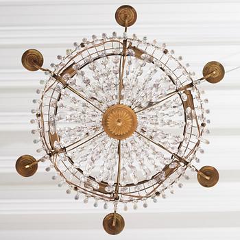 A Gustavian seven-light chandelier, second part of the 18th century.