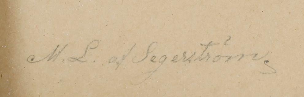 MARIA LOVISA AF SEGERSTRÖM, blyertsteckning, signerad.