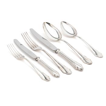 Bestick, 72 delar, silver, Haga, JLH, Stockholm, 1951-1956.