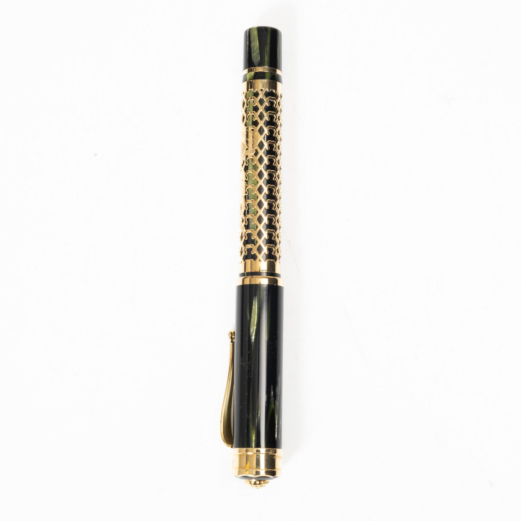 Montegrappa, reservoirpenna, "St Andrews", 18 k guld numrerad 1/7.