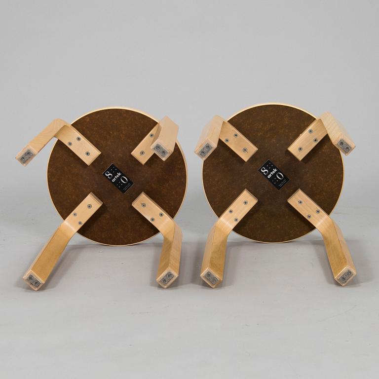 Alvar Aalto, a pair of model 60 stools, Artek, Finland 2015.