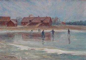 616. Anshelm Schultzberg, Ice skating in the evening.