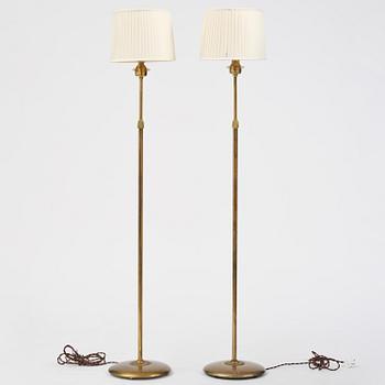 Bertil Brisborg, a pair of floor lamps model 31376, Nordiska Kompaniet, Sweden, 1940s.