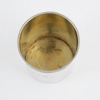 A Swedish late 18th century parcel-gilt silver beaker, marks of Johan Malmstedt. Gothenburg 1799.