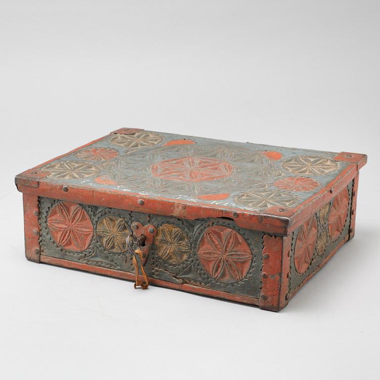 An 18th century Swedish wooden box.