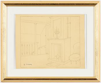 Agnes Cleve, Interiör med öppen spis.