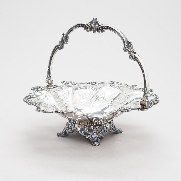 A Victorian sterling silver sweetmeat basket, maker's mark of Henry Wilkinson & Co, Sheffield 1855.