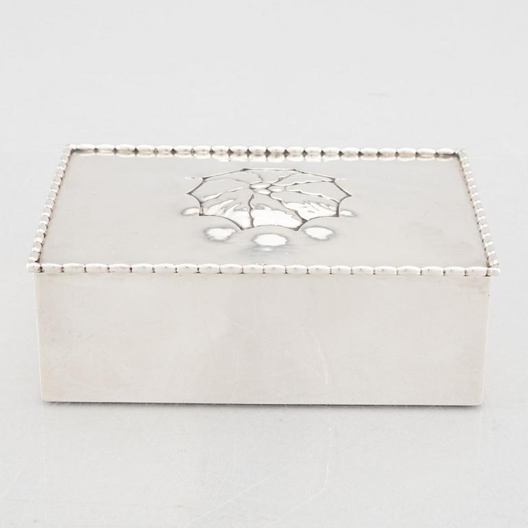 Georg Jensen, an 830/1000 silver box, Copenhagen 1915-1919, design nr 39, Swedish import marks.