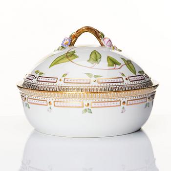 A Royal Copenhagen 'Flora Danica' vegetable tureen with cover, Denmark, 20th Century.