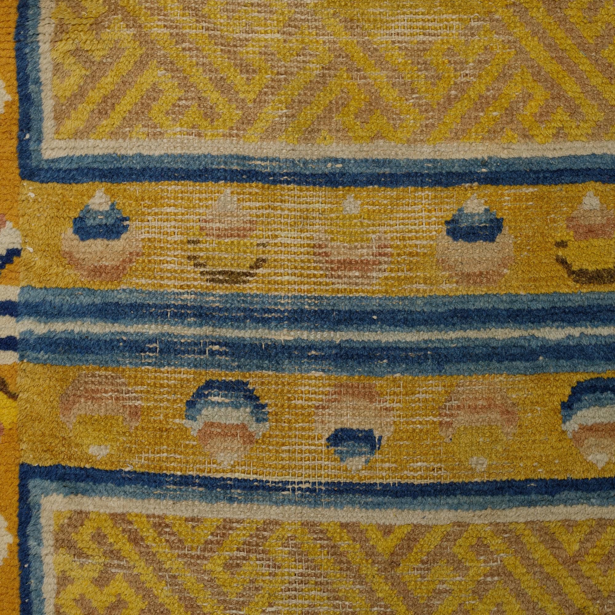 An antique Ningxia meditation rug, ca 201 x 69 cm.