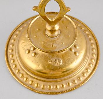 KANDELABRAR, 1 par, mässing, barockstil,  sekelskiftet 1900.