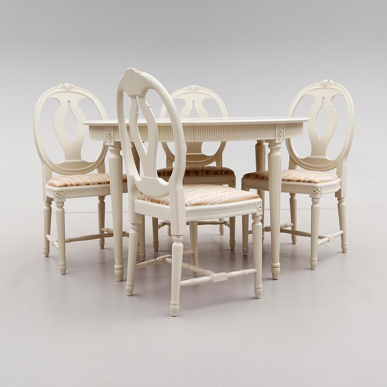 MATGRUPP, 5 delar, gustaviansk stil, 1900-talets andra hälft.