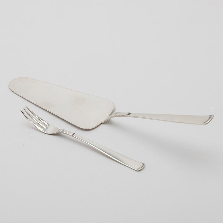 Jacob Ängman, besticksuppsättning, 103 delar, silver, "Rosenholm", GAB, Eskilstuna & Stockholm, 1960-70-tal.