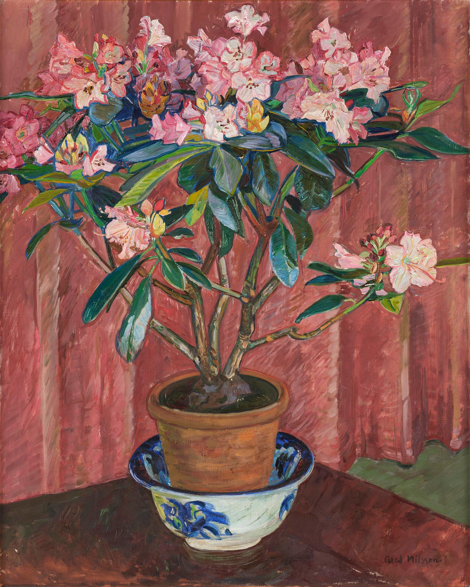 Axel Nilsson, "Rhododendron i blå skål".