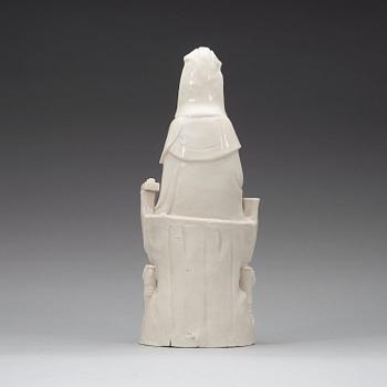 GUANYIN, blanc de chine. Qingdynastin, 1700-tal.