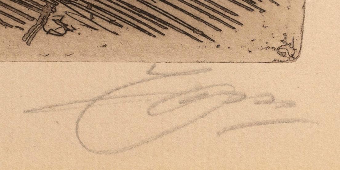 Anders Zorn, etsning, 1916, signerad.