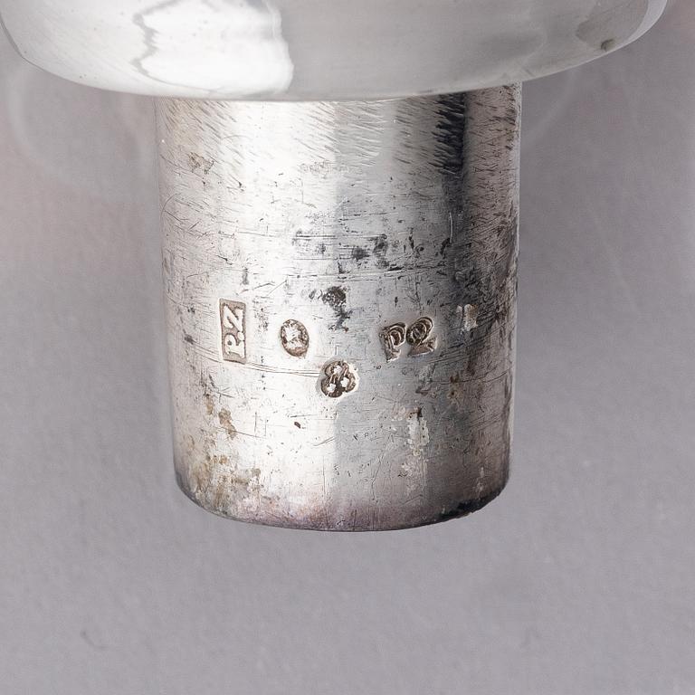 A pair of Swedish 18th century silver candelsticks, marks of Pehr Zethelius, Stockholm 1797.