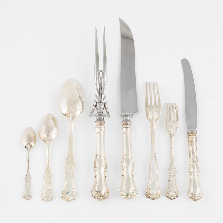 An 87-piece silver cutlery, model 'Prins Albert', CG Hallberg, mid 20th century.