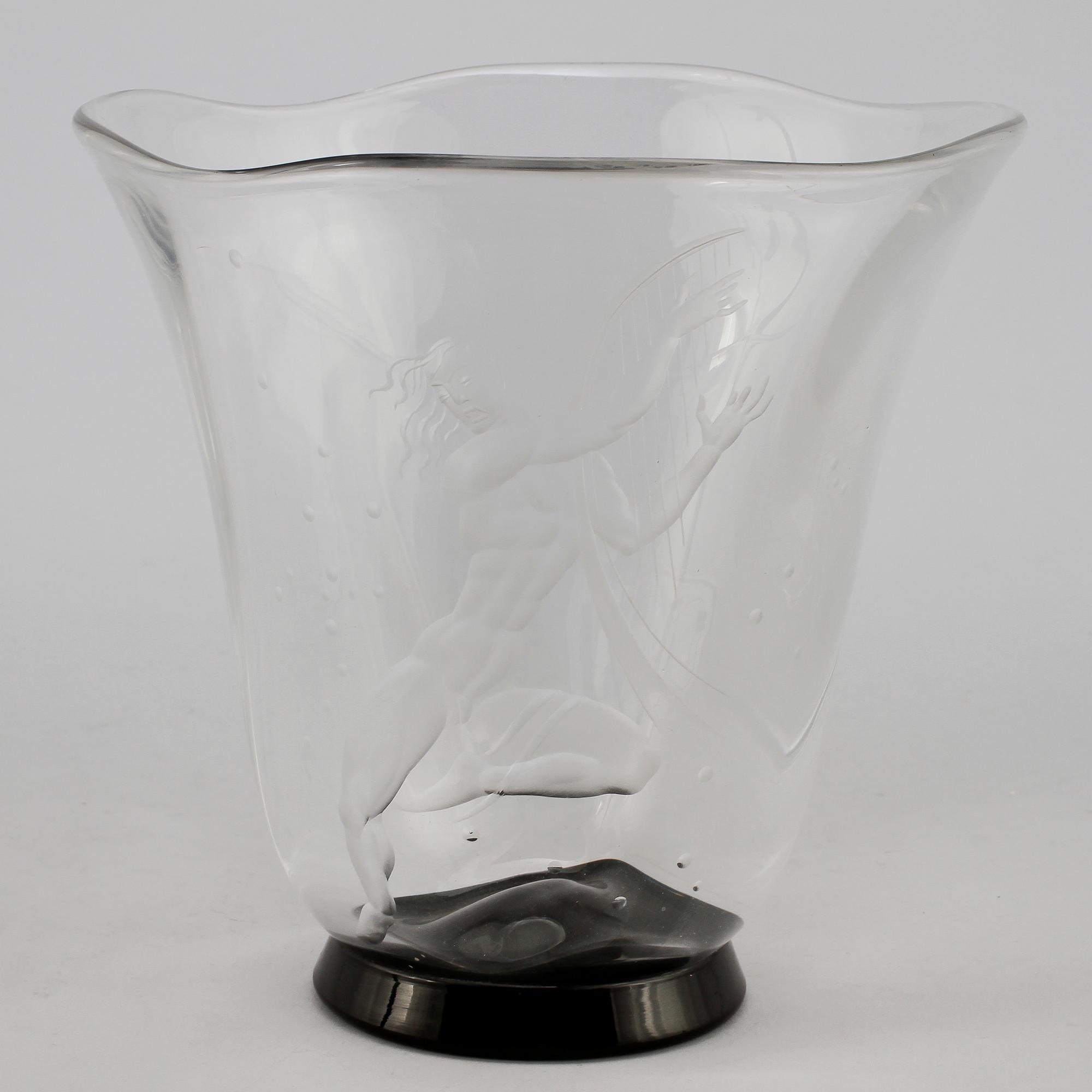 VAS, glas, Vicke Lindstrand, Orrefors, 1930-tal.