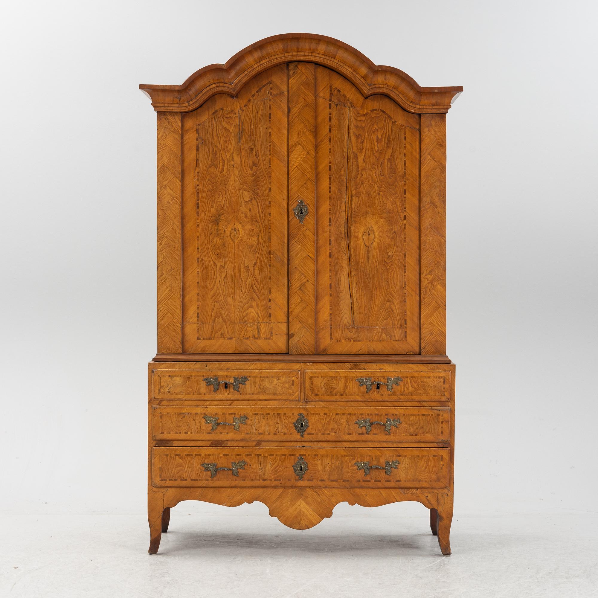 A Swedish rococo cabinet, mid 18th Century.