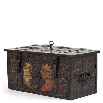 113. A Baroque German presumably Nuremberg iron 'Armada' chest, later part 17th century.