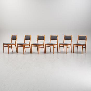 Six beech tree chairs, second half of the 20th Century.