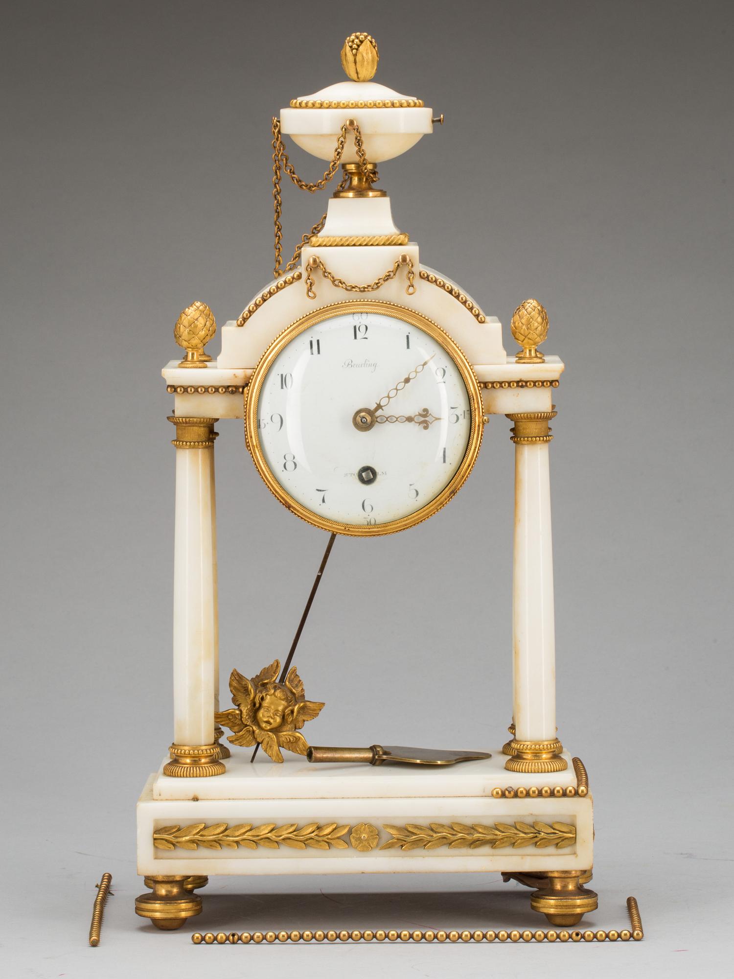 A late Gustavian mantel clock by P H Beurling, master 1783.