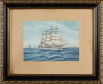 OKÄND KONSTNÄR, akvarell, signerad Einar Olsen.