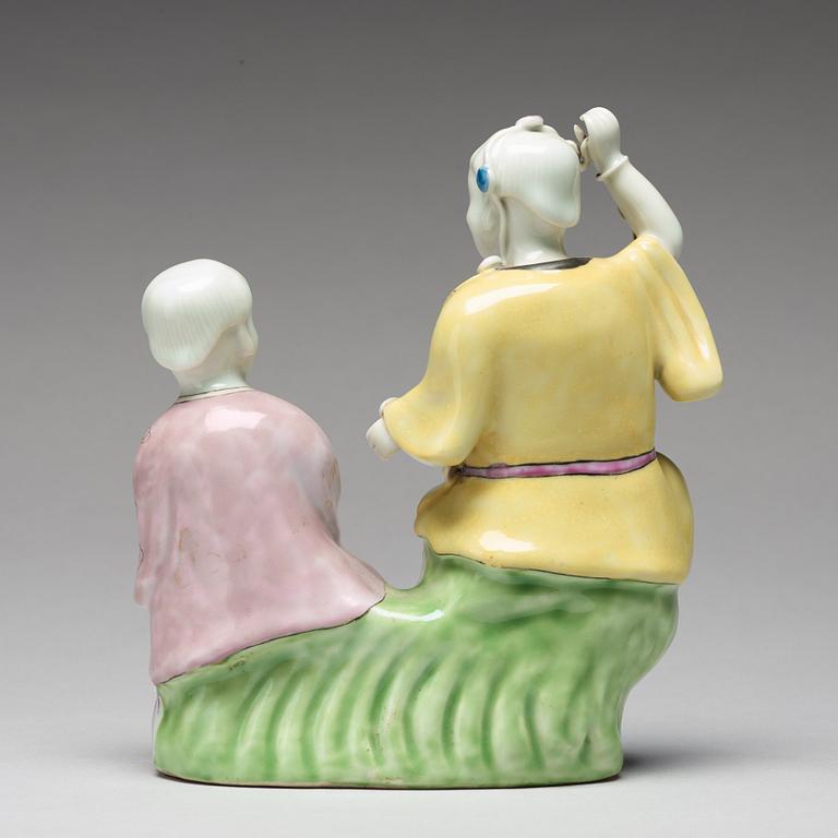 A famille rose figure group of immortals, Qing dynasty, 18th century.