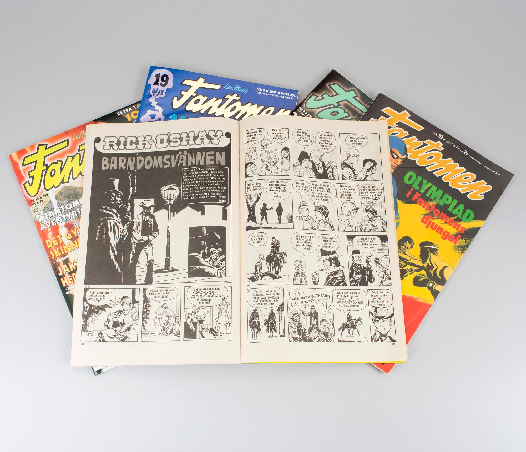 A lot of "Serietidningen Fantomen" comic books full years 1971-2015.