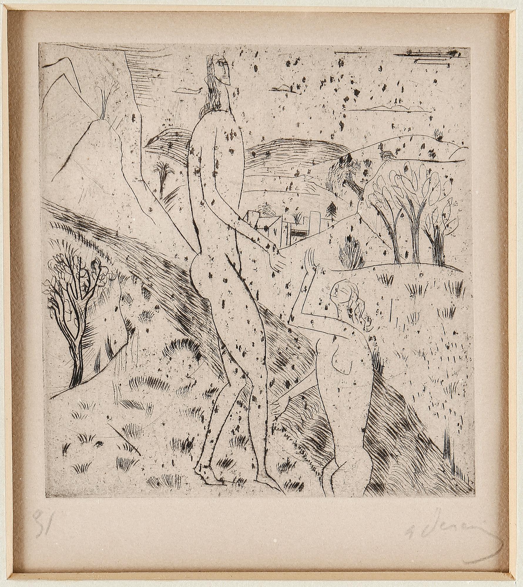 ANDRÉ DERAIN, torrnål, 1912, signerad med blyerts och numrerad 31.