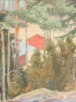 129. Pekka Halonen, HOUSES IN THE SHADOWS OF THE TREES.