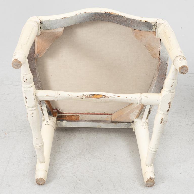 Three Gustavian chairs, late 18th Century.