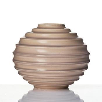 Ewald Dahlskog, a spherical faience vase, model D9/1, Bo Fajans, Gävle, 1930-43.